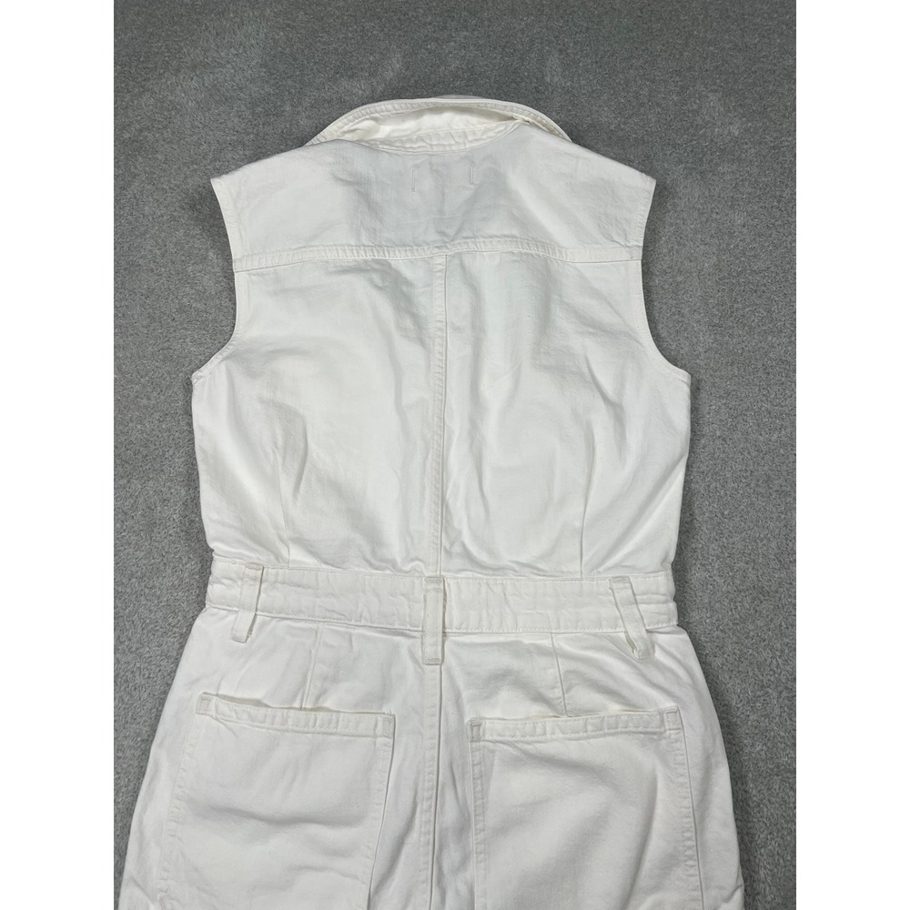 Madewell White Sleeveless Carpenter Jumpsuit Cotton Utility Boilersuit XS - Picture 7 of 10